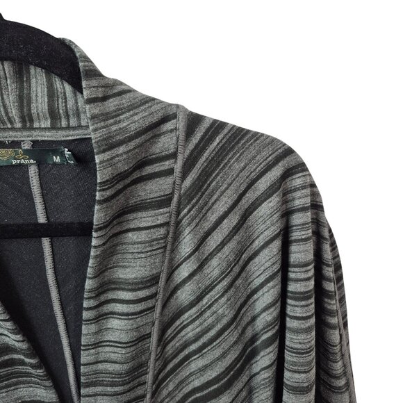 Prana Sweater Womens M Gray Wrap Cardigan Open Front Long Sleeve Casual Yoga - Picture 7 of 8